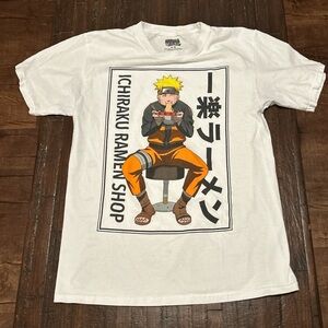White Naruto ramen Graphic short sleeve T-Shirt with Anime Design
